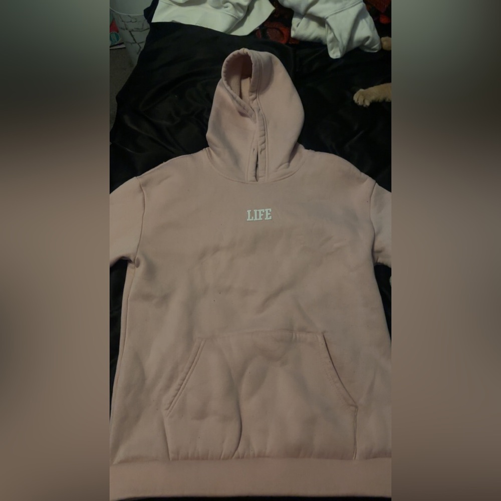 SHEIN Pink Hoodie with 'LIFE' Print